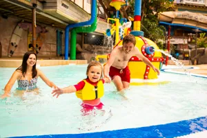 Family in the pool